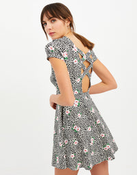Leopard & Floral Print Dress | Multi Color
