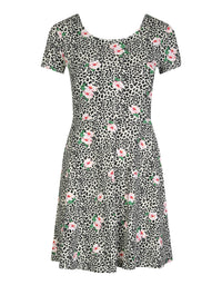 Leopard & Floral Print Dress | Multi Color