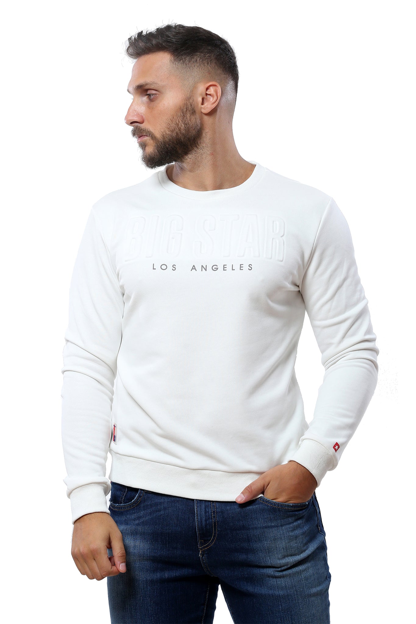 Sweatshirt Embossed "BIGSTAR" | Off White