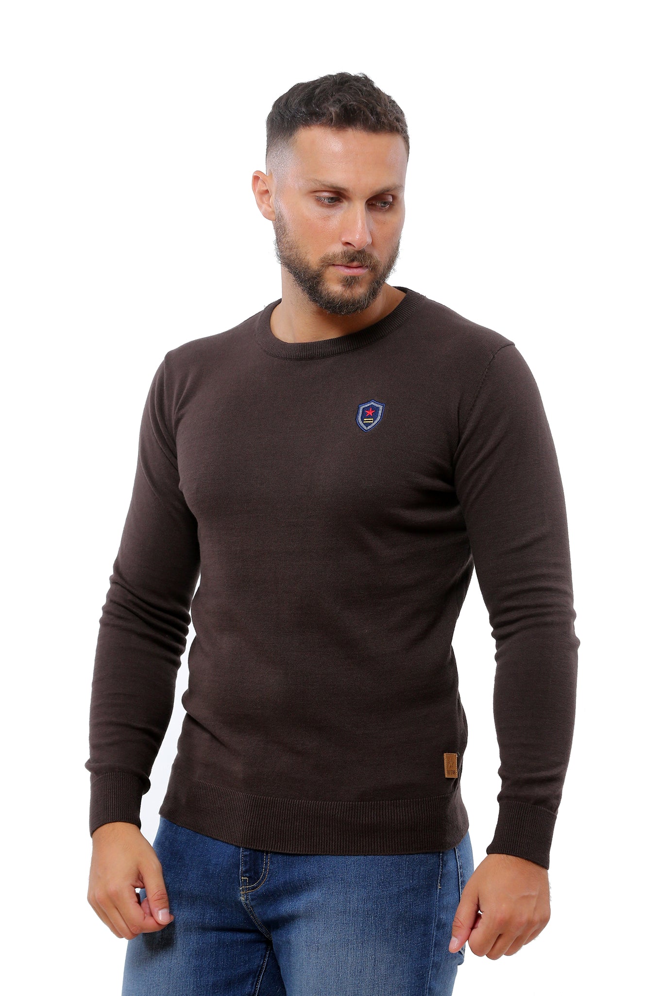 Basic Sweater Round Neck | Brown