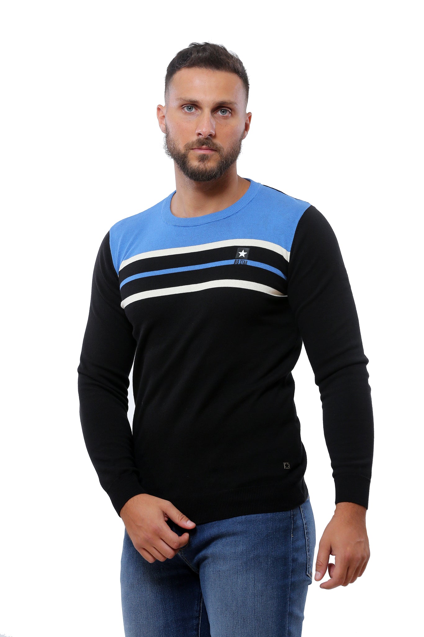 Sweater with Stripes | Black