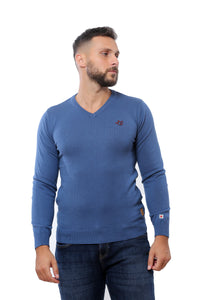 Basic Sweater V-Neck | Petrol Blue