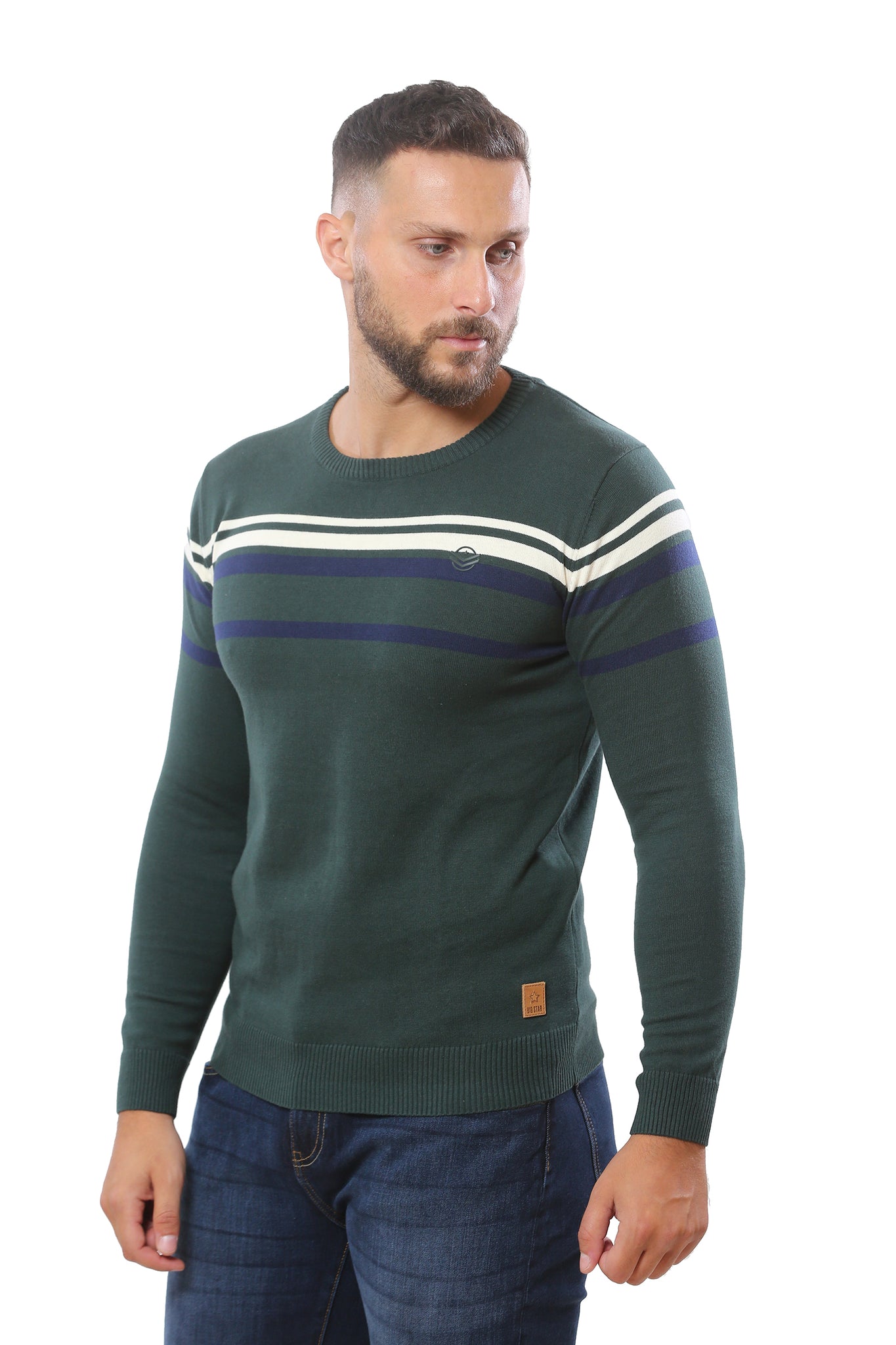 Sweater with Stripes | Khaki