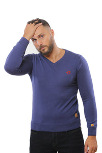 Basic Sweater V-Neck | Indigo