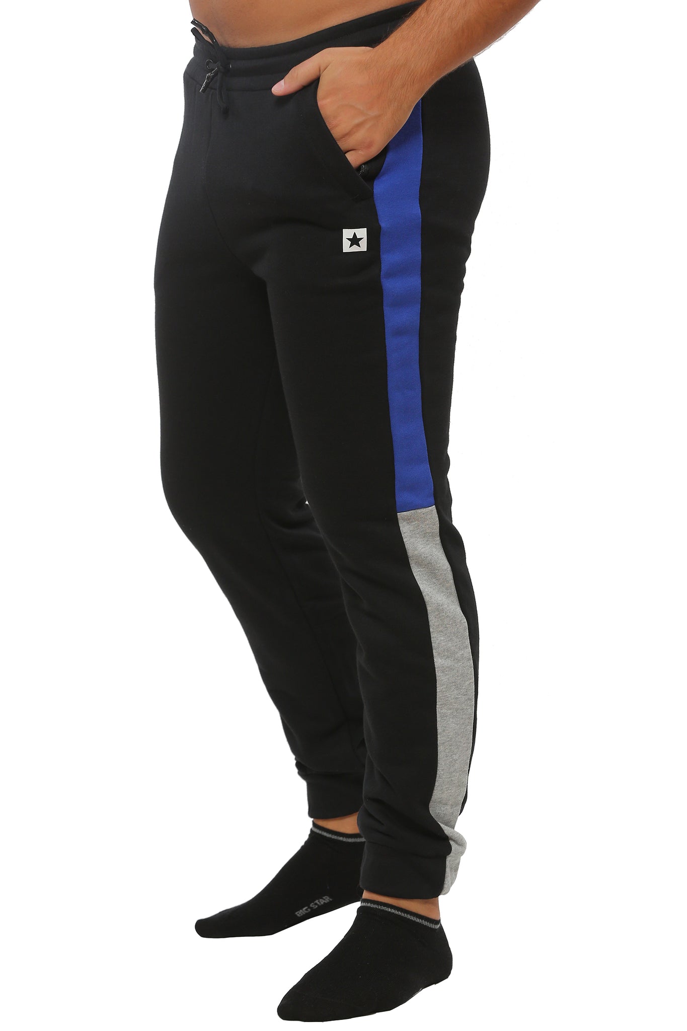Slim Fit : Jogging Pant | Black with Blue