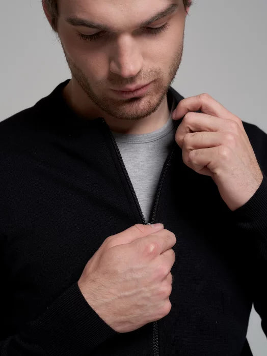 Big Star Full Zip Sweater | Black