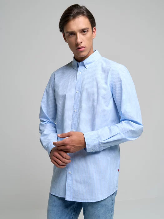 BIG STAR Striped Shirt Long Sleeve | Blue