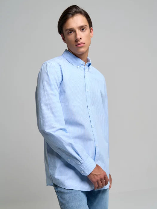 BIG STAR Striped Shirt Long Sleeve | Blue